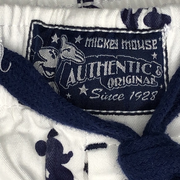 Disney Mickey Mouse Cotton Lounge Pajama Pants White with Navy Print XL - Picture 8 of 11
